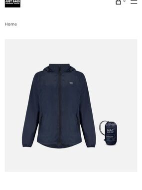 Mac in a Sac Origin Packable Waterproof Adult Jacket Navy Size M Navy